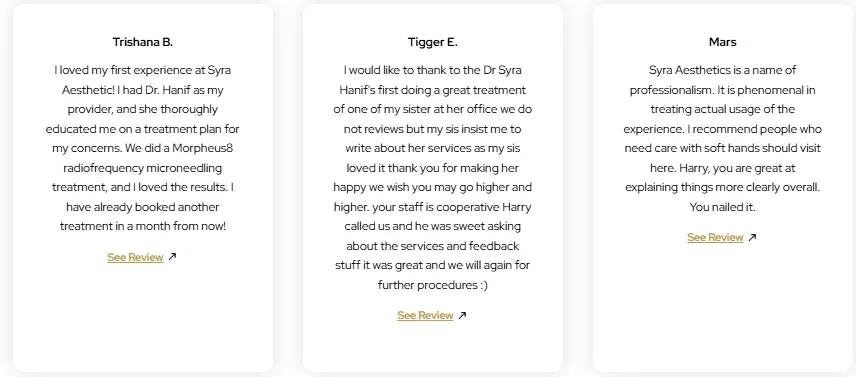 Dy syra aesthetics Google reviews