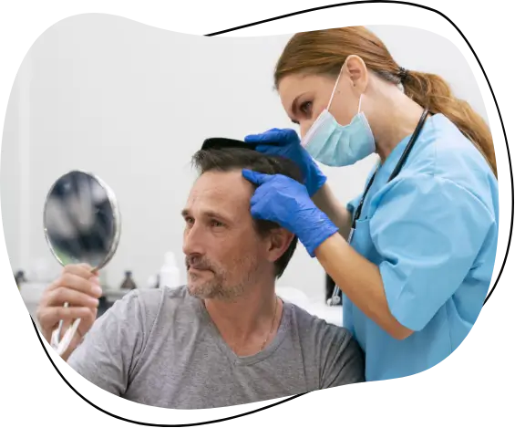 Thinning and weakened hair condition before microneedling with PRP treatment